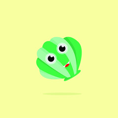 cute cartoon style sea shells, isolated and trendy. Seashell background for your website design logo, app, UI. Vector icon illustration, EPS10.