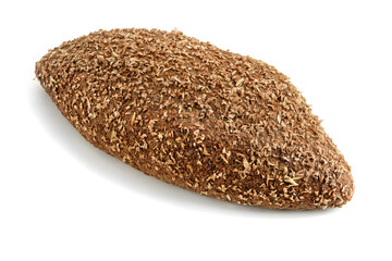 Bread with bran on a white background.