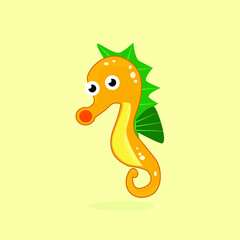 sea ​​horse which is cute cartoon style, isolated and trendy. Seahorse background for your website design logo, app, UI. Vector icon illustration, EPS10.