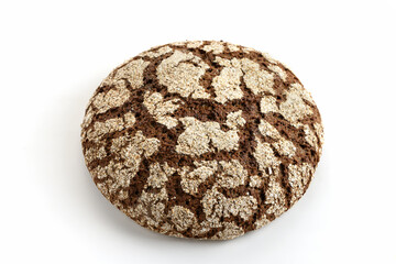 Rye bread on a white background.