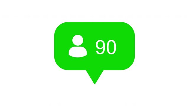 Animation footage of social media notification follower and friend request icon on transparent background (alpha channel)