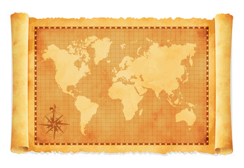 Fototapeta na wymiar Old vintage world map vector illustration