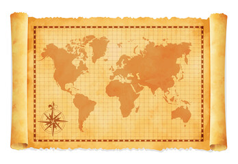 Old vintage world map vector illustration