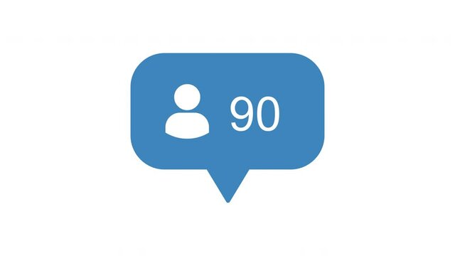 Animation footage of social media notification follower and friend request icon on transparent background (alpha channel)