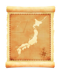Fototapeta na wymiar Old vintage Japan map vector illustration