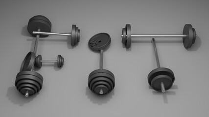  Fit Dumbbell abstract background 3D render