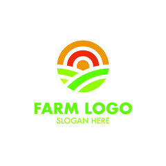 Modern Simple Farm and Garden Logo Icon Vector Design Template Isolated.
