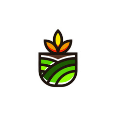 Modern Simple Farm and Garden Logo Icon Vector Design Template Isolated.