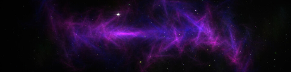 Fototapeta na wymiar HDRI panoramic space galaxy nebula map. Space background with nebula and stars, equirectangular projection, environment map. Fractal 3d illustration.