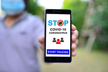 Covid 19, coronovirus. Stop coronovirus on mobile