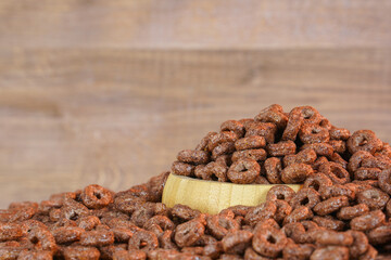 Chocolate chip cookies. Chocolate flakes.  Nutritious breakfast. Chocolate flakes. Healthy breakfast. Marketing, advertising and branding