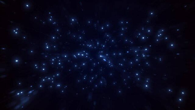 Starburst Fx Background With Shining Particles Loop/ 4k animation of an abstract shining starburst background with glowing fx and moving forward and backwards