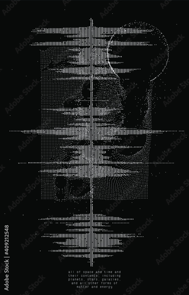 Aufkleber Collection of vector 1-bit pixel art elements for design. Bitmap retro  style textures with glitches and noise.