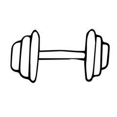 Fototapeta premium Dumbbelll for fitness, vector doodle illustration, hand-drawn sketch