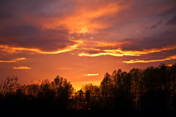 sunset in the mountains