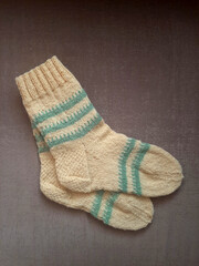 pair of knitted socks