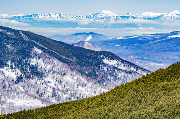 Snow and Green Mountains