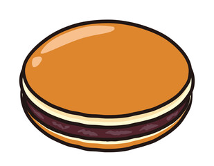 どら焼きのベクターイラスト 和菓子 抹茶 Baked Wall Mural Bak Nisi