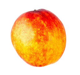 Fresh and ripe nectarine isolated on a white background. View from another angle in the portfolio.