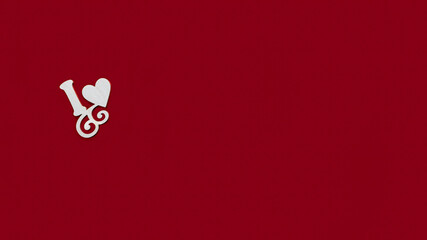 
Greeting love card on red background free space