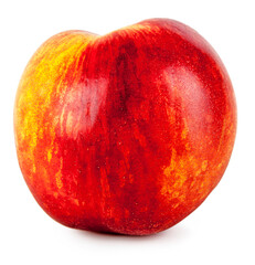 Fresh and ripe nectarine isolated on a white background. View from another angle in the portfolio.