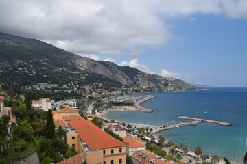 Menton, coast and sea view, South of France 