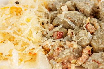 Traditional gray noodles from Greater Poland. View from another angle in the portfolio.
