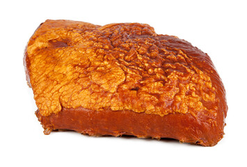 Smoked ham isolated on the white background. View from another angle in the portfolio.