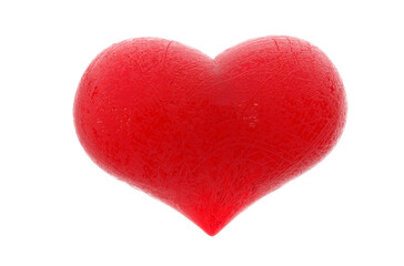 Valentines heart 3D render - -modern concept digital illustration of a frozen red heart. Valentines concept illustration
