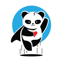 Panda hero mascot sport symbol design
