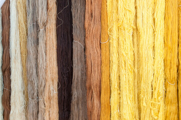 Thai silk fabric tie dye in various colors
