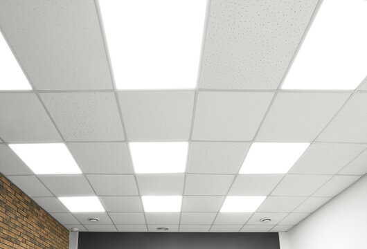 White Ceiling With Lighting In Office Room