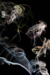 Elegant curly transparent smoke swirls