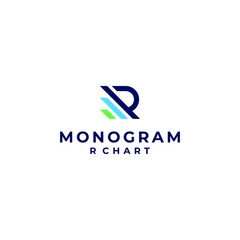 R chart logo vector modern simple combinations concept