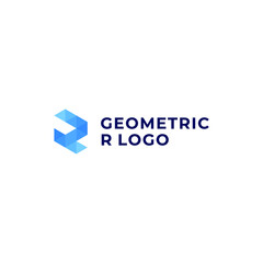 R geometric logo vector modern simple triangle shape
