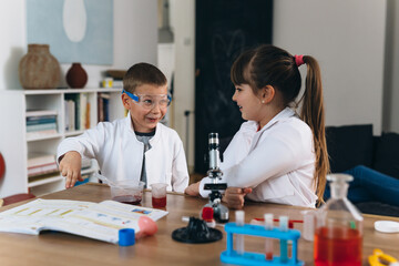 children do chemical experiments at home