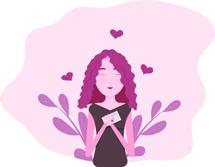 Girl with the letter in love