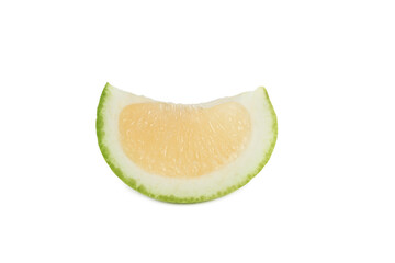 Slice of fresh ripe sweetie fruit isolated on white