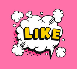 Pop art speech bubble drawing with text. Cartoon style vector collection of frames. Comic illustration on color background