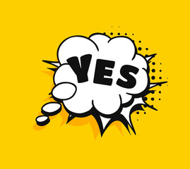 Naklejka premium Pop art speech bubble drawing with text. Cartoon style vector collection of frames. Comic illustration on color background