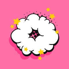 Pop art speech bubble drawing with text. Cartoon style vector collection of frames. Comic illustration on color background