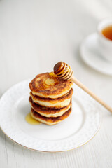 cottage cheese breakfast, cheesecakes with honey