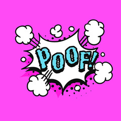 Pop art speech bubble drawing with text. Cartoon style vector collection of frames. Comic illustration on color background