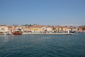 Skyline view of old Rovigno town in Croatia.