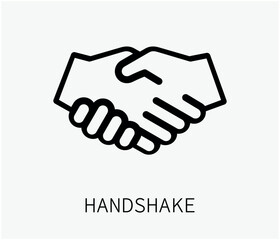 handshake vector icon.  Editable stroke. Symbol in Line Art Style for Design, Presentation, Website or Apps Elements, Logo. Pixel vector graphics - Vector