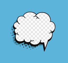 Pop art speech bubble without text and Transparent Background. Cartoon style vector collection of frames. Comic illustration