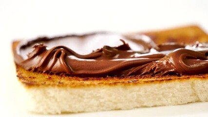 bread toasted with chocolate- spreading chocolate cream