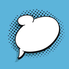 Pop art speech bubble without text. Cartoon style vector collection of frames. Comic illustration on blue background