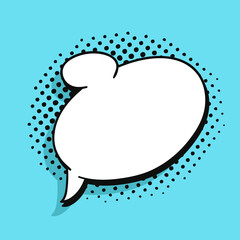 Pop art heart speech bubble without text. Cartoon style vector collection of frames. Comic illustration on blue background