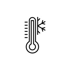 Thermometer icon. Temperature diagnostic vector illustration. Isolated contour of measuring on white background.